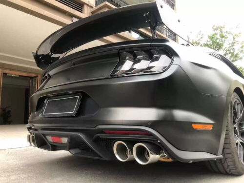 GT500 Style Black Rear Bumper Lip Quad Tips Diffuser For 18-22 Ford Mustang - Picture 6 of 17