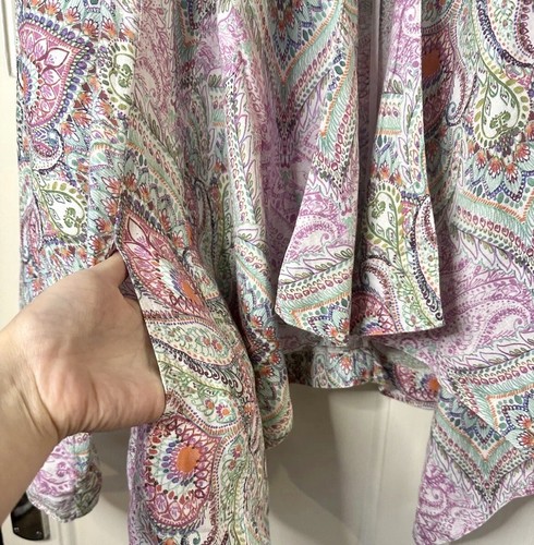 Hermoso *ESTE* Abrigo Chaqueta Kimono Lino Cachemira Cascada 18 - Imagen 4 de 5