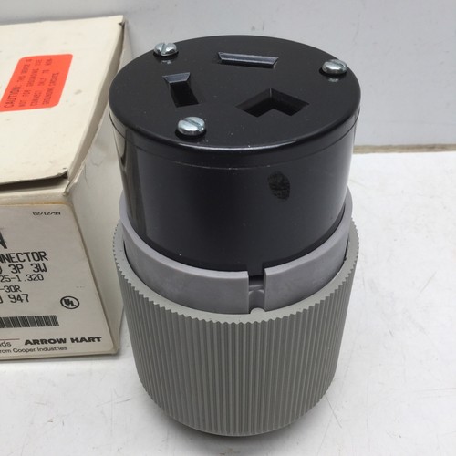 COOPER Crouse Hinds ARROW HART 9341N CONNETTORE AUTOGRIP 30A 125/250V 3P 3W - Foto 1 di 4