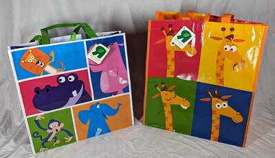 Lot Of 2 NEW Tag Toys R Us Geoffrey the Giraffe & Friends Reusable Tote Bag