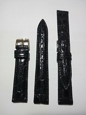 1 CINTURINO PELLE DI COCCODRILLO VERO SEMI IMBOTTITO NUOVO DA 20 mm. NERO