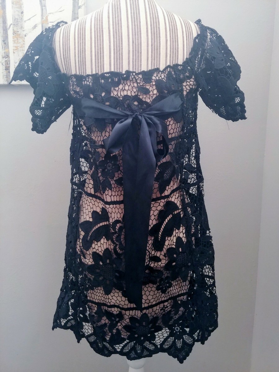 Foxy Lady Sarasota Women's Med Lace Cocktail Party Dress Black Off Shoulder  | eBay