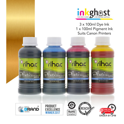 4 x 100ml rihac refill ink - Canon compatible refillable cartridges & CISS