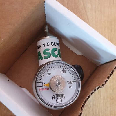 GASCO Calibration Gas Regulator, Flow Rate 0.5 LPM. Gauge 0-1500 PSI.