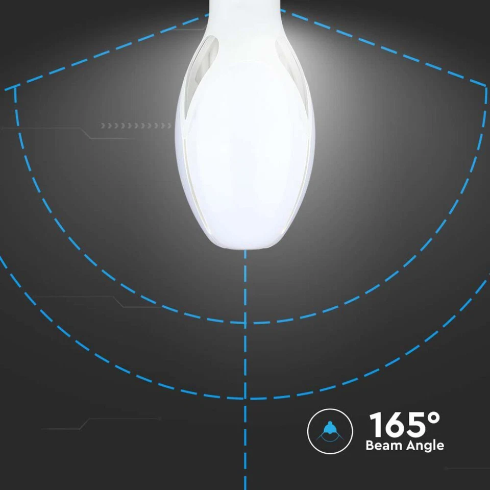 V-TAC LAMPADA LAMPADINA LED E27 36W PER LAMPIONI ADATTATORE E40 ANGOLO 360° - Immagine 4 di 4