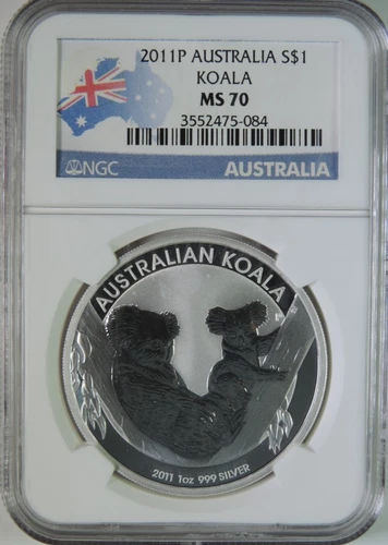 2011 P Australia Koala 1oz .999 Silver $1 Coin NGC MS70