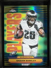 2025 Topps Chrome Football-Saquon Barkley - Power Players Aqua Refractor /199