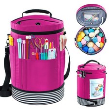 Expandable Yarn Storage Organizer, Crochet Bag Yarn Tote with Zipper Closur...
