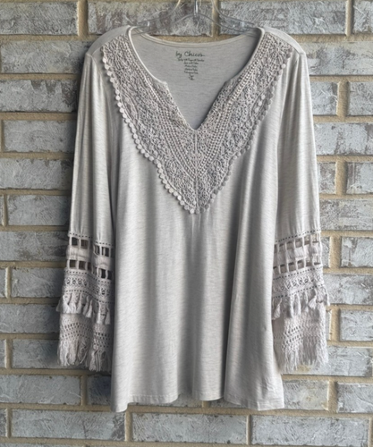 Blouse Gentle Fawn Petite Taille S Rose Manches Longues Viscose Avec Liens - Casual