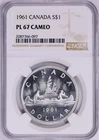 1961 CANADA SILVER $1 DOLLAR NGC PL 67 CAMEO