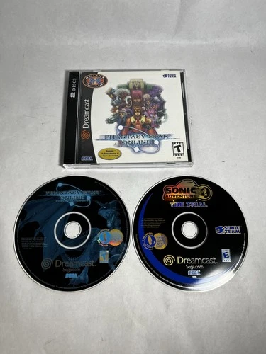 Phantasy Star Online Sega Dreamcast Complete CIB W/ Sonic Adventure 2 Demo Works