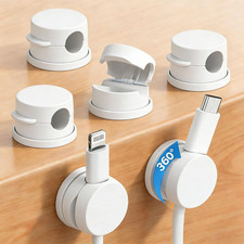 6PC 360  Rotatable Spring Cable Management, Cord Organizer Holder for Desk, Stro