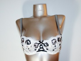 Aubade Paris Sample Fievre Andalouse Black and White Lingerie Set 34B S