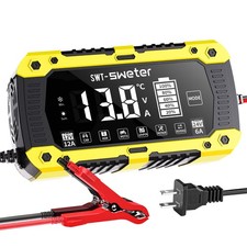 Battery Charger 12-Amp 12V and 24V Fully-Automatic Smart Car Battery Charger