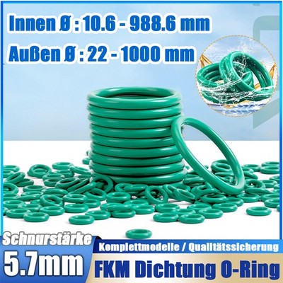 O-Ring 10,6-988,6 mm Schnurstärke 5,7 mm DIN-3771 FKM 80 Dichtring Oring Nullrin