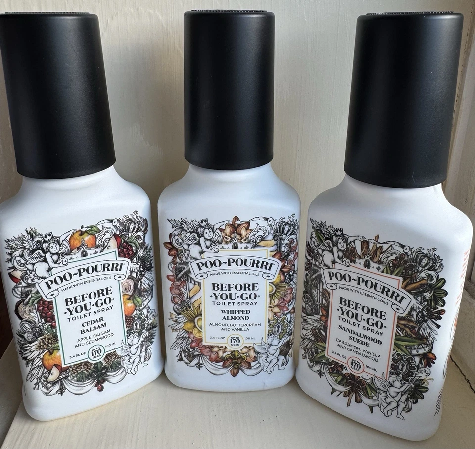 Novo FALL Scents 2025 Poo-Pourri Before-You-Go Toilet Spray 3-Pack 3,4 oz - Imagem 2 de 4