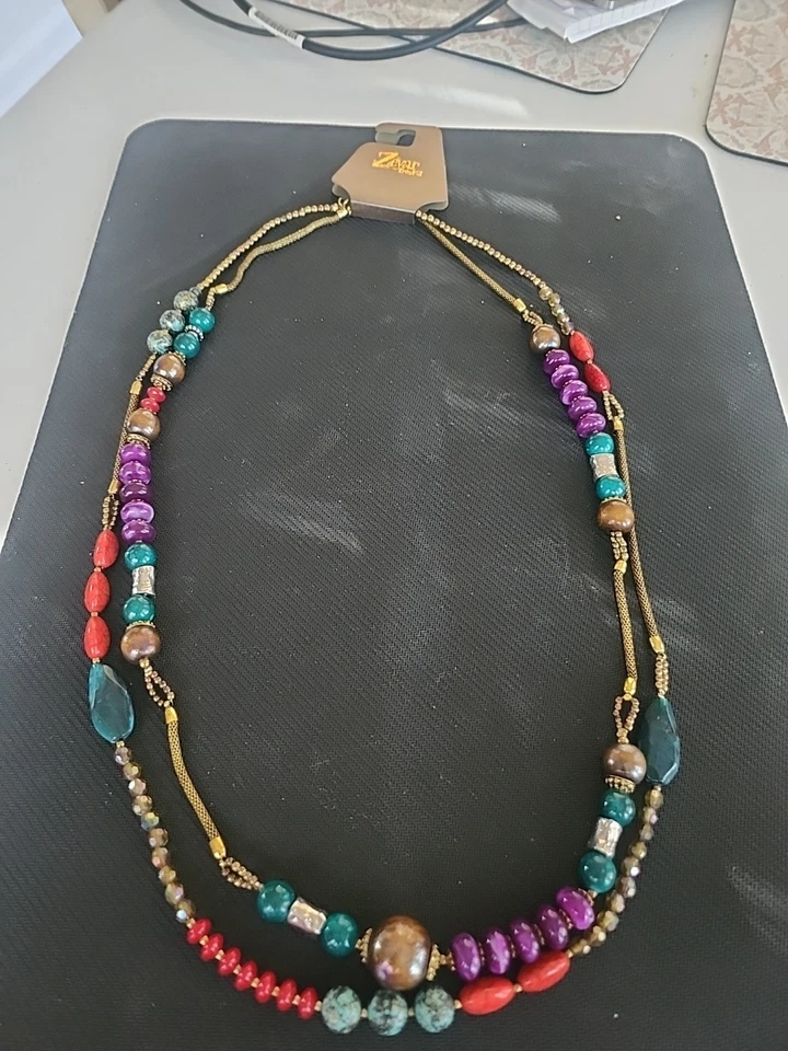 Zevar By TRESKA 波西米亚项链厚串珠双股 35 至 37 — 第 2/4 张图片
