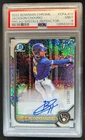 2022 Bowman Chrome Jackson Chourio Auto Speckle Refractor 1st #104/299 PSA 9