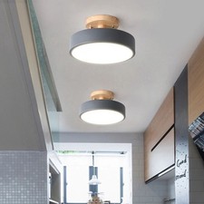 Nordic Entrance Hallway Ceiling Lamps Balcony Wood Round Cloakroom Dining Room