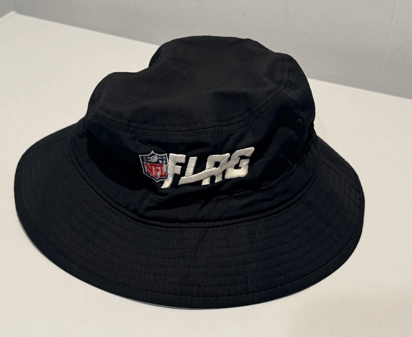 Port Authority Unisex Bucket Hat Size L/XL Black NFL Flag