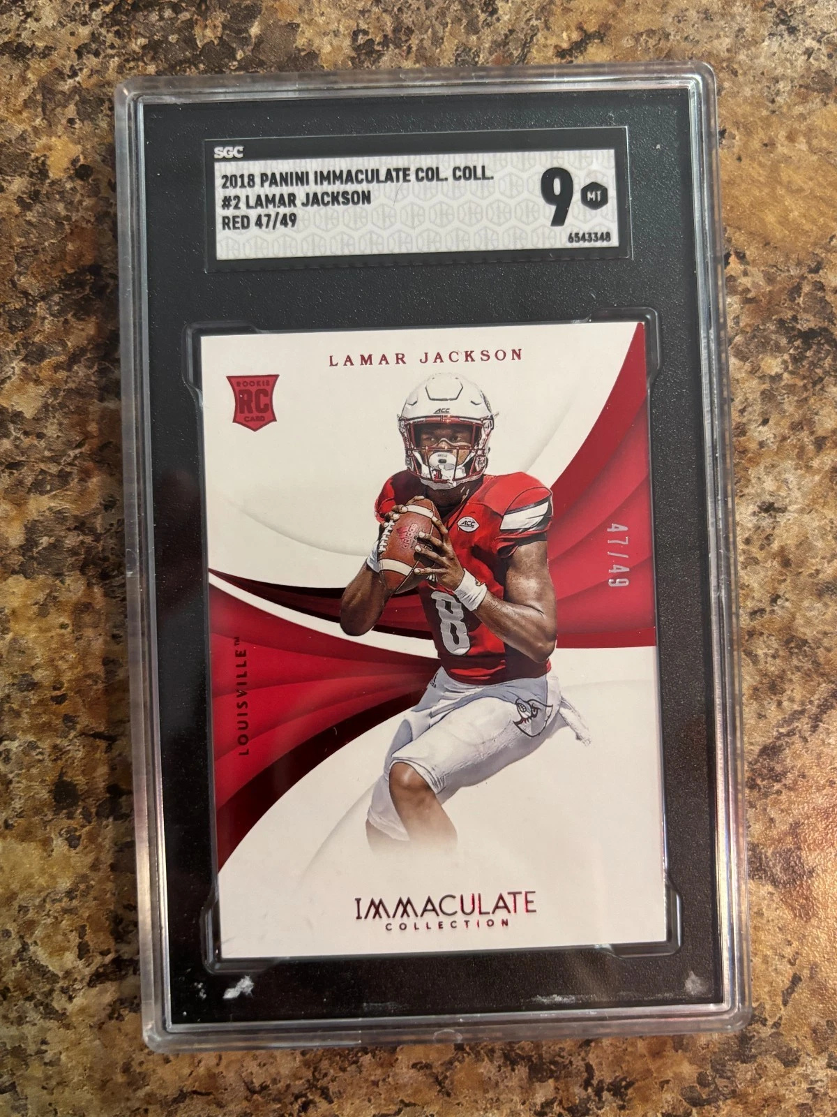 Lamar Jackson Panini Immaculate Collegiate #2 Red