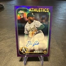 Topps 2024 Chrome Update Purple Refractor Auto Devin Sweet Athletics /250 RC