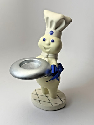 Vintage Rare Pillsbury Doughboy Tea Lite Candle Holder  8.5'' Ceramic Tealight