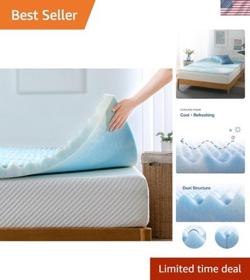 Twin 2-Inch Swirl Gel Cooling Memory Foam Topper, Eco-Friendly WonderBox Package