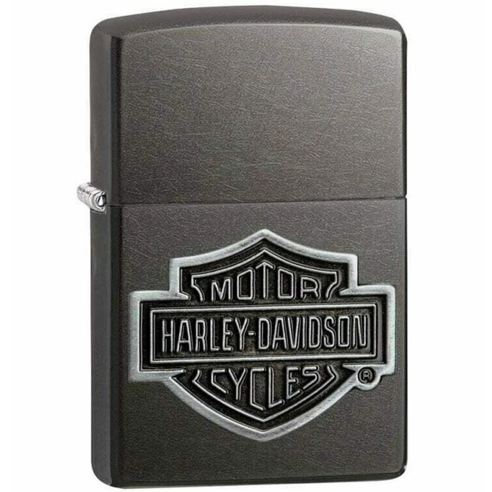 Zippo Windproof Lighter Harley Davidson Grey Matte Finish Metal Refillable 29822