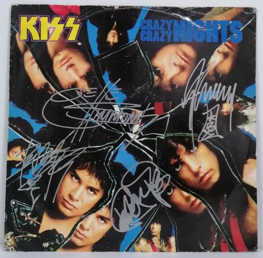 Kiss Crazy Crazy Nights 12" Single Fully Signed By Band A1 B1 Pressing - EX - Image 2 of 4