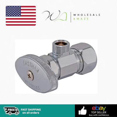 Eastman Multi-Turn Angle Stop Valve with Nut , 3/8 Inch OD x 5/8 Inch- 48290LF