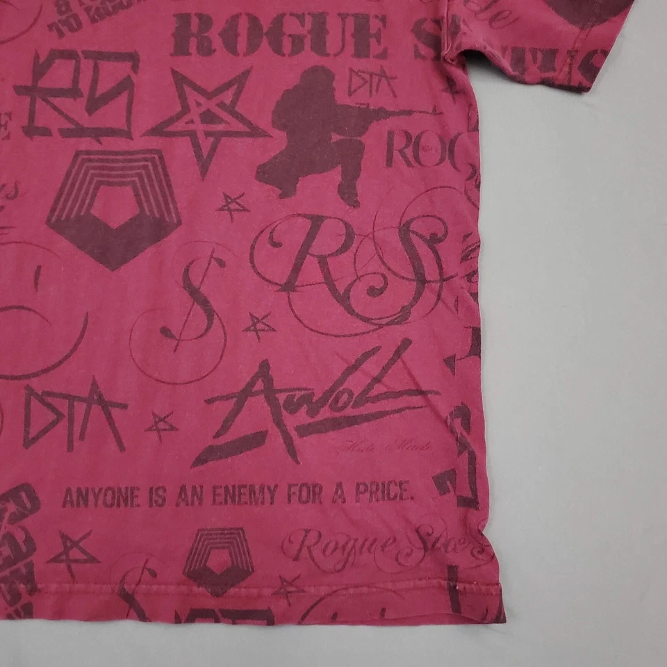 VINTAGE Rogue Status Shirt Mens Small S Short Sleeve DTA AWOL Rob Dyerdek Red * - Image 4 of 4