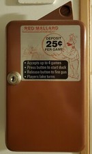 Vintage Arcade Coin Operated Red Mallard Coin Box Rare Find Deposit 25 Cents
