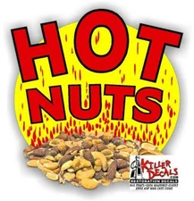 5.25" HOT NUTS DECAL FOR CANDY VENDING MACHINE COOLER SODA POP