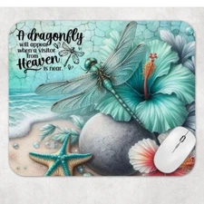 Dragonfly Heaven Quote Computer Non Slip Custom Mouse Pad