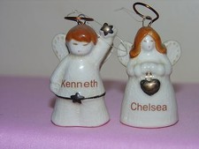 Vintage Russ Berrie Angel Ornament 1.5" Tall, Ceramic