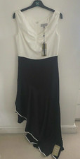 NEW  Coast Black & White UK 12 Hi Low  Long Evening Dress