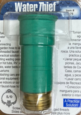 Water Thief Hose Connection Stanley Oliver 0176 Brass USA