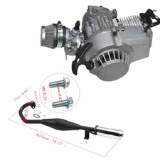 50cc 49cc 2 Stroke Engine Motor & Exhaust Muffler Mini Pocket Dirt Bike Quad ATV