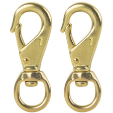 3-1/4" Brass Snap Hook 3/4" Swivel Eye - Solid Brass Clips 1 - Bags, Belting, L