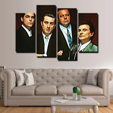 Goodfellas Movie Robert De Niro, Ray Liotta, Joe Pesci 4 Piece Canvas Wall Art