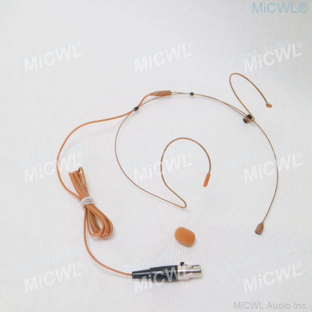 Beige Wireless Headset Microphone For SHURE ULX4D KCX GLX SLX BodyPack