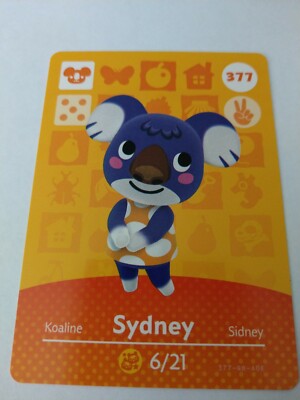 Sydney 377 Animal Crossing Amiibo Card New Horizons Rare Htf Mint Ebay