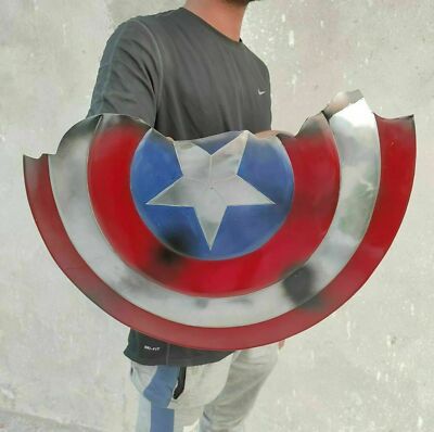Avengers Endgame HANDMADE Captain America Broken Shield - Metal Prop Replica