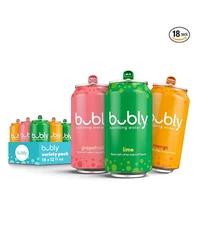 bubly Sparkling Water Tropical Thrill 3 Flavor Variety Pack Lime Grapefruit