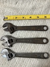 Lot Of 3 Klein & Sons Chicago Penens  Adjustable Crescent Type Wrench All 6"