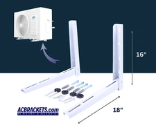 MINI SPLIT AC WALL MOUNT BRACKETS 16" x 18" PRE-ASSEMBLED