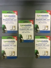 Lot 5 Lycamobile Prepaid Sim Card Nano Micro Standard Simcard 4G 3 in 1