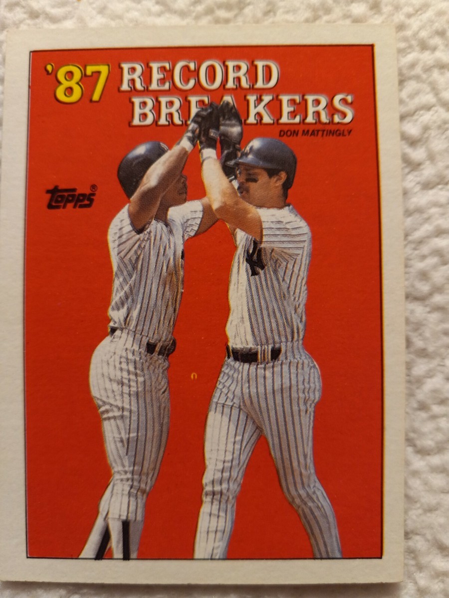 Very Rare Topps '87 Record Breakers Don Mattingly # 2 Error Card