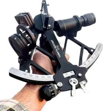 Vintage 9" Tamaya Nautical Marine Working Navigation Sextant Black Antique